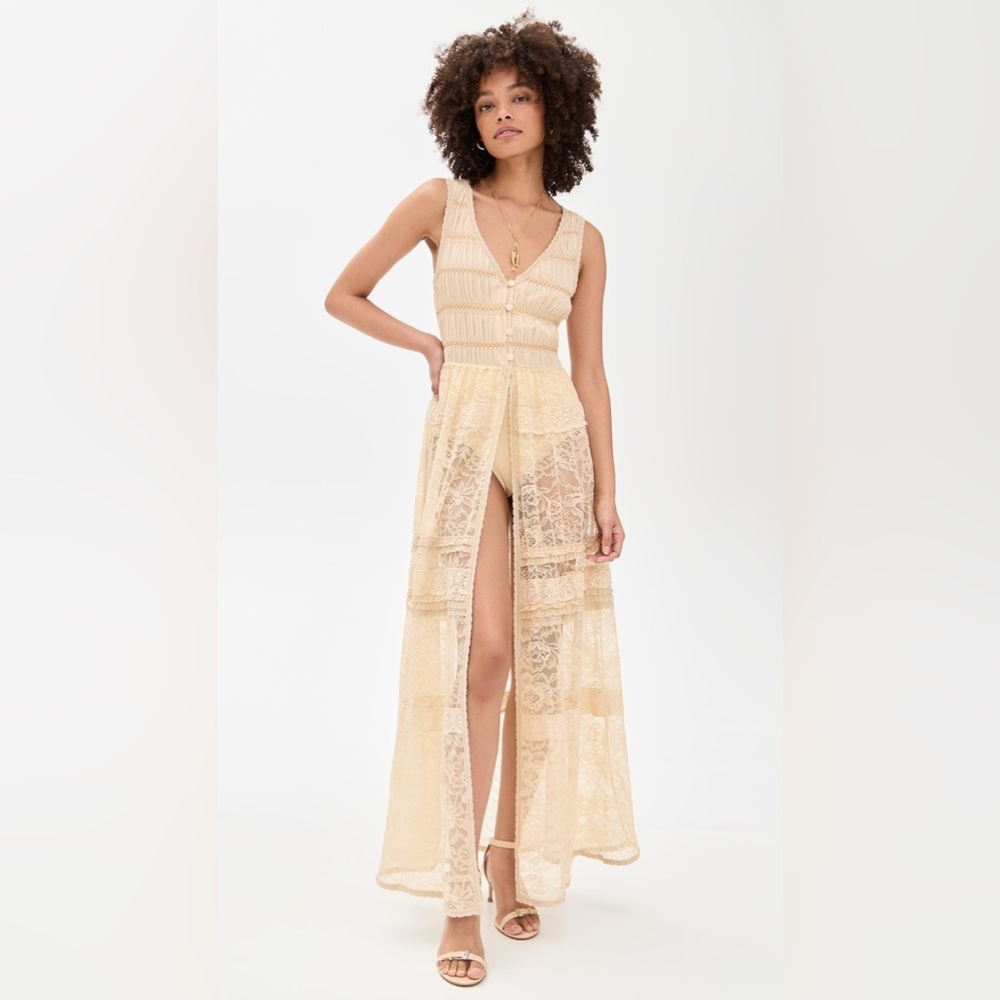 NWT Free People Sweet Saloon Sleeveless Maxi Dress Tea Small